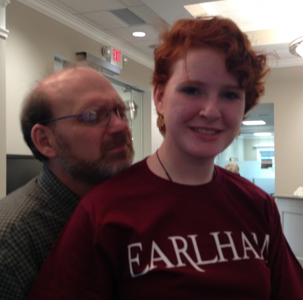 Gerry & his tall daughter visiting Earlham