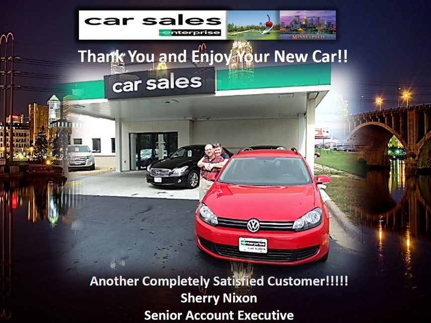 The cheesy shot our saleswoman took when we bought the car, but it's fun, too!