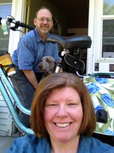 My bike, my man, my dog and a new haircut!